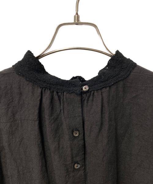 nest Robe（ネストローブ）nest Robe (ネストローブ) フリルカラー リネンブラウス グレー サイズ:Freeの古着・服飾アイテム