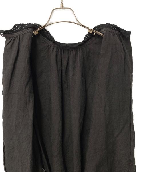 nest Robe（ネストローブ）nest Robe (ネストローブ) フリルカラー リネンブラウス グレー サイズ:Freeの古着・服飾アイテム