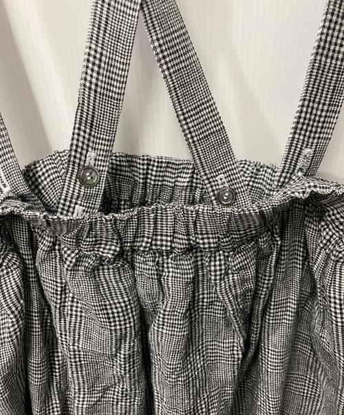 nest Robe（ネストローブ）nest Robe (ネストローブ) サスペンダー付リネンスカート ブラック×ホワイト サイズ:Freeの古着・服飾アイテム