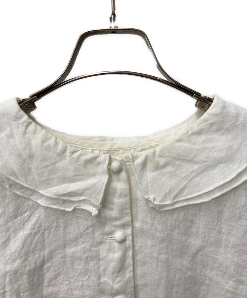 nest Robe（ネストローブ）nest Robe (ネストローブ) 襟付リネンブラウス ホワイト サイズ:Freeの古着・服飾アイテム