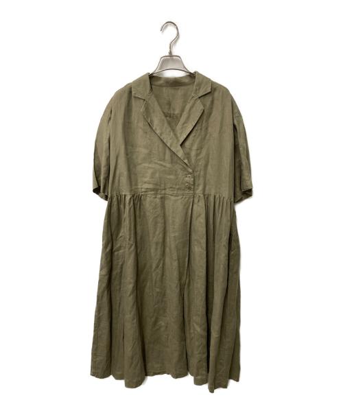 nest Robe（ネストローブ）nest Robe (ネストローブ) リネンワンピース カーキ サイズ:Freeの古着・服飾アイテム