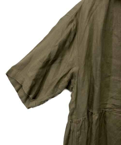 nest Robe（ネストローブ）nest Robe (ネストローブ) リネンワンピース カーキ サイズ:Freeの古着・服飾アイテム