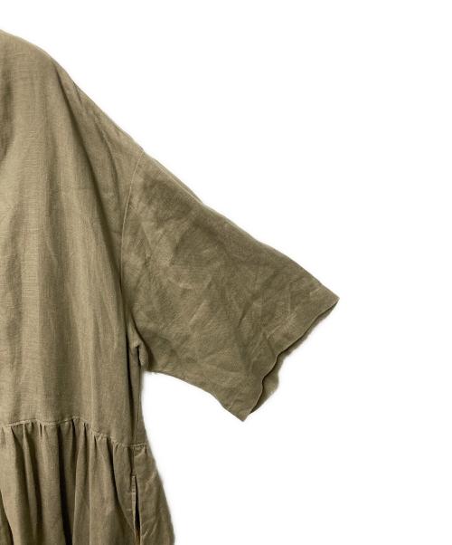 nest Robe（ネストローブ）nest Robe (ネストローブ) リネンワンピース カーキ サイズ:Freeの古着・服飾アイテム