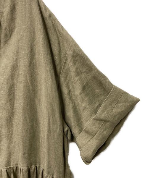 nest Robe（ネストローブ）nest Robe (ネストローブ) リネンワンピース カーキ サイズ:Freeの古着・服飾アイテム