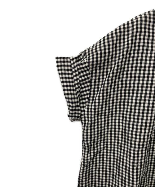 nest Robe（ネストローブ）nest Robe (ネストローブ) リネンチェックブラウス ブラック×ホワイト サイズ:Freeの古着・服飾アイテム