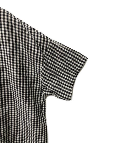 nest Robe（ネストローブ）nest Robe (ネストローブ) リネンチェックブラウス ブラック×ホワイト サイズ:Freeの古着・服飾アイテム