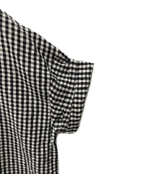 nest Robe（ネストローブ）nest Robe (ネストローブ) リネンチェックブラウス ブラック×ホワイト サイズ:Freeの古着・服飾アイテム