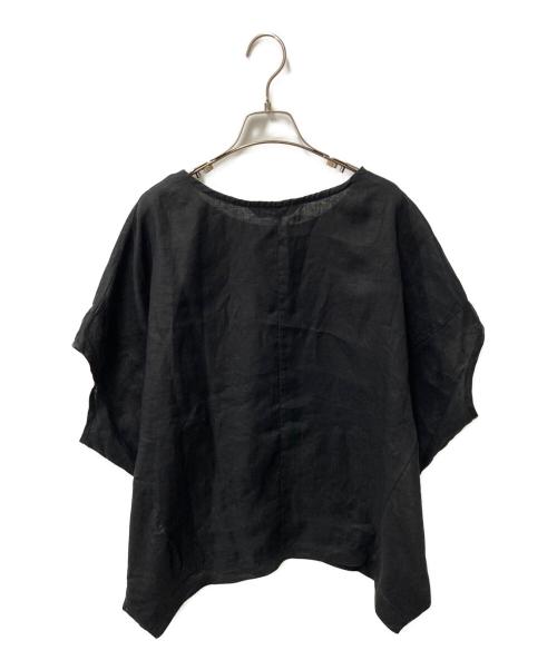 mizuiro-ind（ミズイロインド）mizuiro-ind (ミズイロインド) ワイドリネンブラウス ブラック サイズ:FREEの古着・服飾アイテム