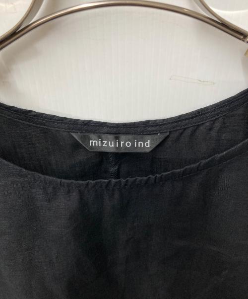 mizuiro-ind（ミズイロインド）mizuiro-ind (ミズイロインド) ワイドリネンブラウス ブラック サイズ:FREEの古着・服飾アイテム