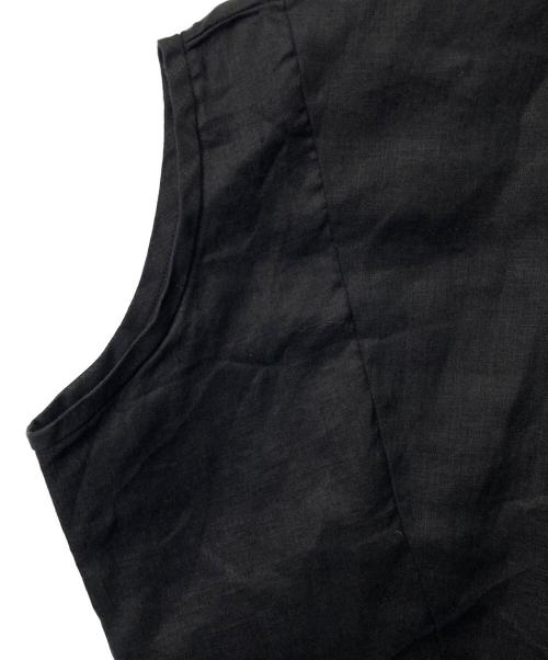 mizuiro-ind（ミズイロインド）mizuiro-ind (ミズイロインド) ワイドリネンブラウス ブラック サイズ:FREEの古着・服飾アイテム