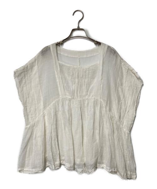nest Robe（ネストローブ）nest Robe (ネストローブ) シアーコットンブラウス ホワイト サイズ:Freeの古着・服飾アイテム
