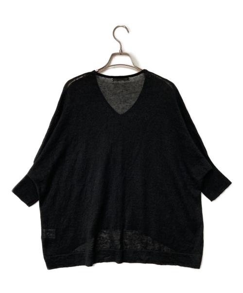 house of lotus（ハウスオブロータス）HOUSE OF LOTUS (ハウスオブロータス) リネンVネックニット ブラック サイズ:Ｍの古着・服飾アイテム