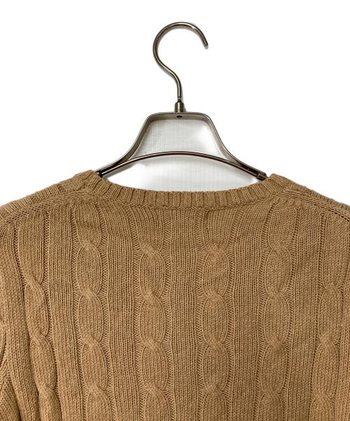 POLO RALPH LAUREN（ポロ・ラルフローレン）POLO RALPH LAUREN (ポロ・ラルフローレン) ポニー刺繍ケーブルニット ブラウン サイズ:XSの古着・服飾アイテム