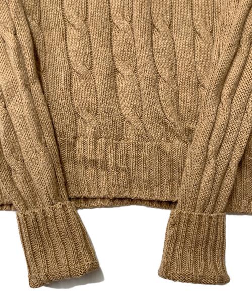 POLO RALPH LAUREN（ポロ・ラルフローレン）POLO RALPH LAUREN (ポロ・ラルフローレン) ポニー刺繍ケーブルニット ブラウン サイズ:XSの古着・服飾アイテム