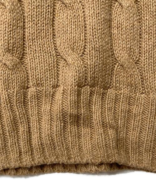 POLO RALPH LAUREN（ポロ・ラルフローレン）POLO RALPH LAUREN (ポロ・ラルフローレン) ポニー刺繍ケーブルニット ブラウン サイズ:XSの古着・服飾アイテム