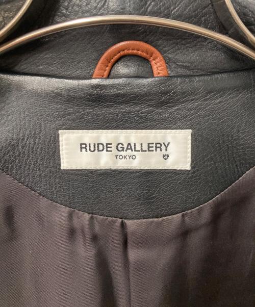 RUDE GALLERY（ルードギャラリー）RUDE GALLERY (ルードギャラリー) ディアスキンライダースジャケット ブラック サイズ:4の古着・服飾アイテム