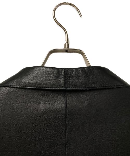 DKNY（ダナキャランニューヨーク）DKNY (ダナキャランニューヨーク) レザーテーラードジャケット ブラック サイズ:Lの古着・服飾アイテム