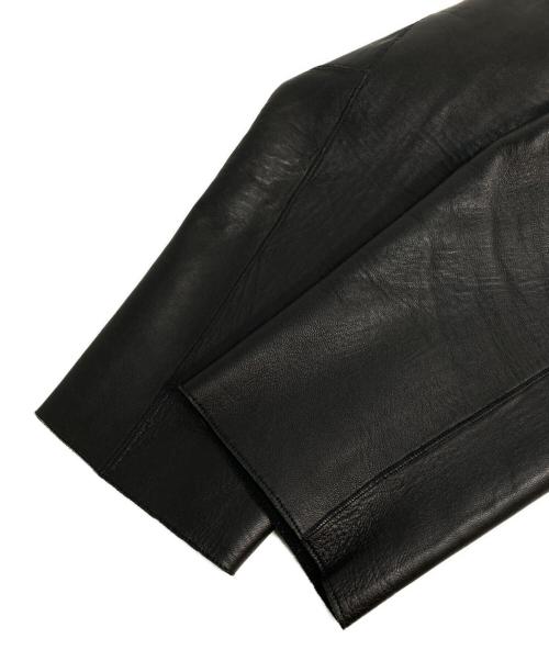 DKNY（ダナキャランニューヨーク）DKNY (ダナキャランニューヨーク) レザーテーラードジャケット ブラック サイズ:Lの古着・服飾アイテム