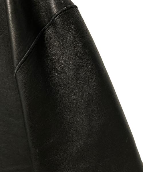 DKNY（ダナキャランニューヨーク）DKNY (ダナキャランニューヨーク) レザーテーラードジャケット ブラック サイズ:Lの古着・服飾アイテム