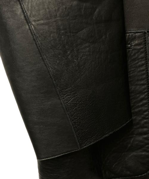 DKNY（ダナキャランニューヨーク）DKNY (ダナキャランニューヨーク) レザーテーラードジャケット ブラック サイズ:Lの古着・服飾アイテム