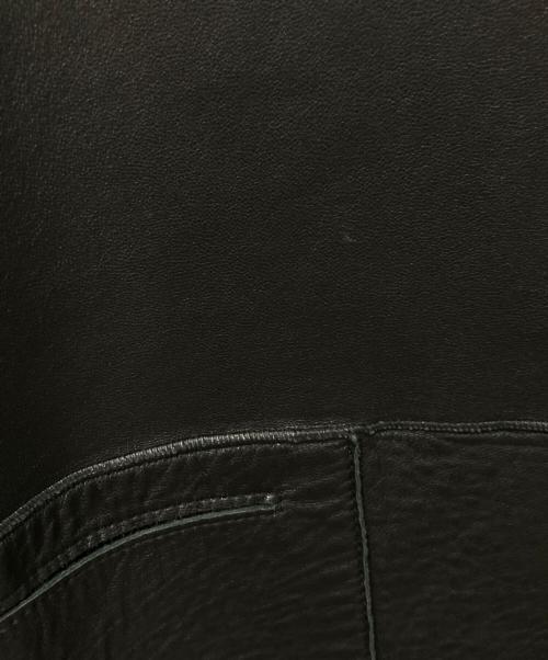 DKNY（ダナキャランニューヨーク）DKNY (ダナキャランニューヨーク) レザーテーラードジャケット ブラック サイズ:Lの古着・服飾アイテム