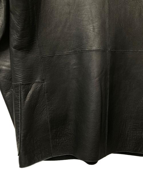 DKNY（ダナキャランニューヨーク）DKNY (ダナキャランニューヨーク) レザーテーラードジャケット ブラック サイズ:Lの古着・服飾アイテム