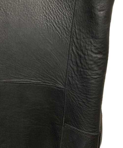 DKNY（ダナキャランニューヨーク）DKNY (ダナキャランニューヨーク) レザーテーラードジャケット ブラック サイズ:Lの古着・服飾アイテム