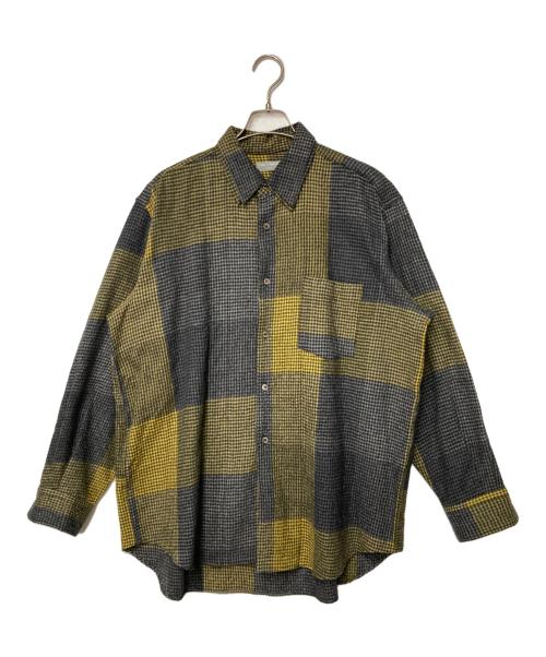 COMME des GARCONS HOMME（コムデギャルソン オム）COMME des GARCONS HOMME (コムデギャルソン オム) チェックウールシャツ イエロー×グレー サイズ:表記無しの古着・服飾アイテム