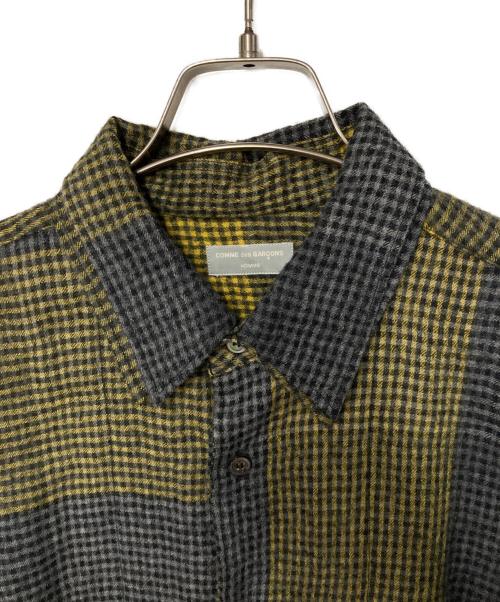COMME des GARCONS HOMME（コムデギャルソン オム）COMME des GARCONS HOMME (コムデギャルソン オム) チェックウールシャツ イエロー×グレー サイズ:表記無しの古着・服飾アイテム