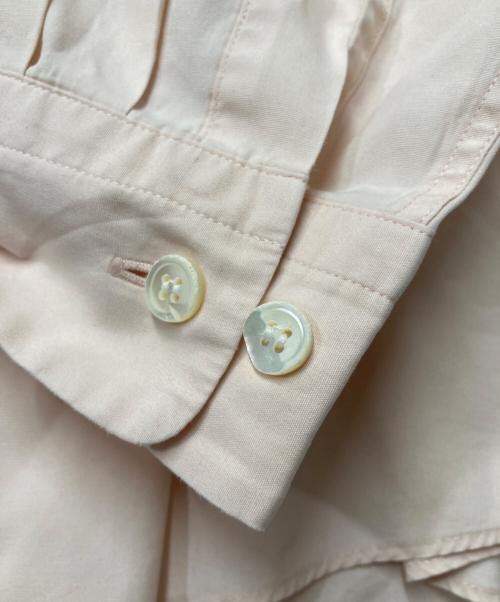 ISSEY MIYAKE（イッセイミヤケ）ISSEY MIYAKE (イッセイミヤケ) バンドカラーシャツ ピンク サイズ:Freeの古着・服飾アイテム