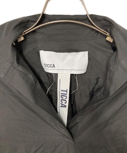 ticca（ティッカ）ticca (ティッカ) コットンフラワーレースパフスリーブワンピース ブラウン サイズ:Fの古着・服飾アイテム