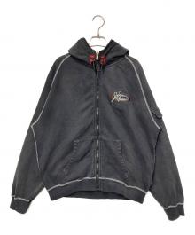 X-LARGE（エクストララージ）の古着「BLEACHED HOODED SWEATSHIRT」｜ブラック