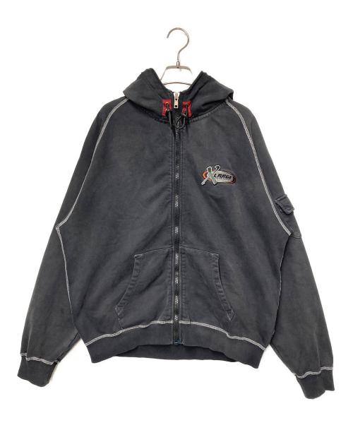 X-LARGE（エクストララージ）X-LARGE (エクストララージ) BLEACHED HOODED SWEATSHIRT ブラック サイズ:Lの古着・服飾アイテム