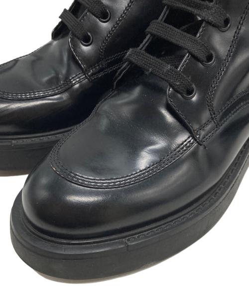 PRADA（プラダ）PRADA (プラダ) 三角プレートサイドジップブーツ ブラック サイズ:37 1/2の古着・服飾アイテム