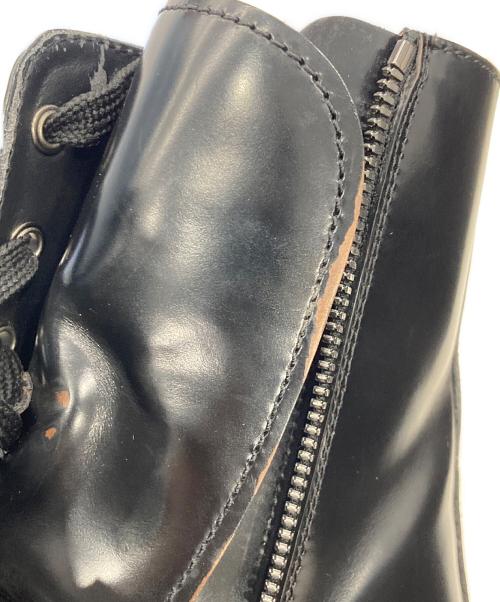 PRADA（プラダ）PRADA (プラダ) 三角プレートサイドジップブーツ ブラック サイズ:37 1/2の古着・服飾アイテム