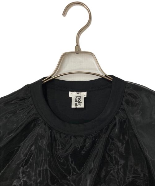 noir kei ninomiya（ノワール ケイ ニノミヤ）noir kei ninomiya (ノワール ケイ ニノミヤ) チュールドッキングTシャツ ブラック サイズ:Mの古着・服飾アイテム