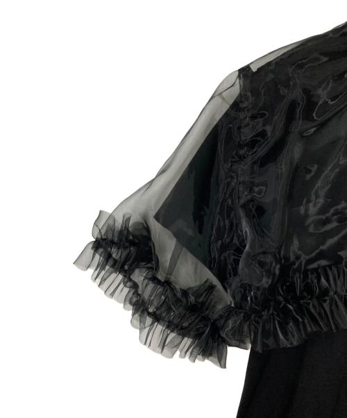 noir kei ninomiya（ノワール ケイ ニノミヤ）noir kei ninomiya (ノワール ケイ ニノミヤ) チュールドッキングTシャツ ブラック サイズ:Mの古着・服飾アイテム