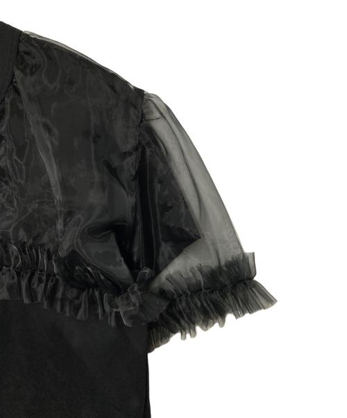 noir kei ninomiya（ノワール ケイ ニノミヤ）noir kei ninomiya (ノワール ケイ ニノミヤ) チュールドッキングTシャツ ブラック サイズ:Mの古着・服飾アイテム
