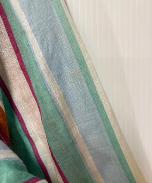 MACPHEE（マカフィー）MACPHEE (マカフィー) ラミー ベルテッドシャツワンピース ブルー×ブラウン サイズ:36の古着・服飾アイテム