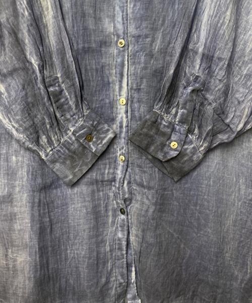 mizuiro-ind（ミズイロインド）mizuiro-ind (ミズイロインド) 染め加工シャツワンピース パープル サイズ:Freeの古着・服飾アイテム