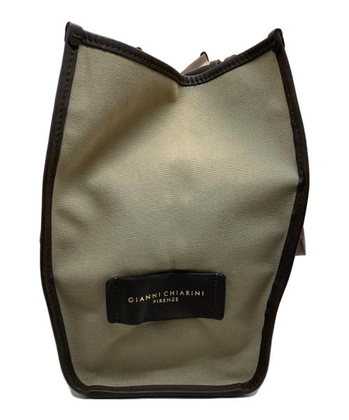 GIANNI CHIARINI（ジャンニ キアリーニ）GIANNI CHIARINI (ジャンニ キアリーニ) キャンバストートバッグ ベージュの古着・服飾アイテム