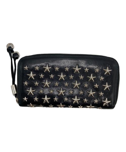 JIMMY CHOO（ジミーチュウ）JIMMY CHOO (ジミーチュウ) スタースタッズロングウォレット ブラックの古着・服飾アイテム