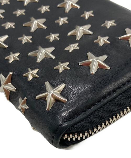 JIMMY CHOO（ジミーチュウ）JIMMY CHOO (ジミーチュウ) スタースタッズロングウォレット ブラックの古着・服飾アイテム