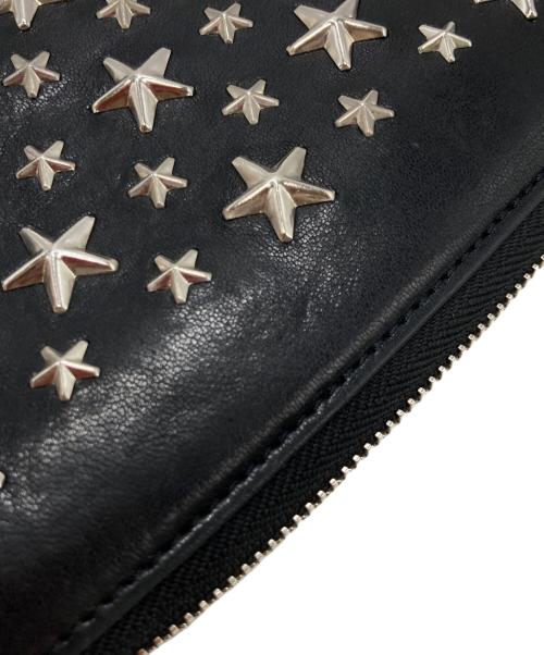 JIMMY CHOO（ジミーチュウ）JIMMY CHOO (ジミーチュウ) スタースタッズロングウォレット ブラックの古着・服飾アイテム