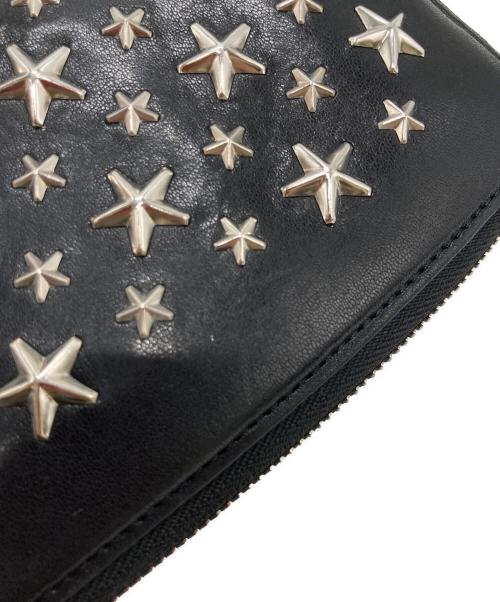 JIMMY CHOO（ジミーチュウ）JIMMY CHOO (ジミーチュウ) スタースタッズロングウォレット ブラックの古着・服飾アイテム