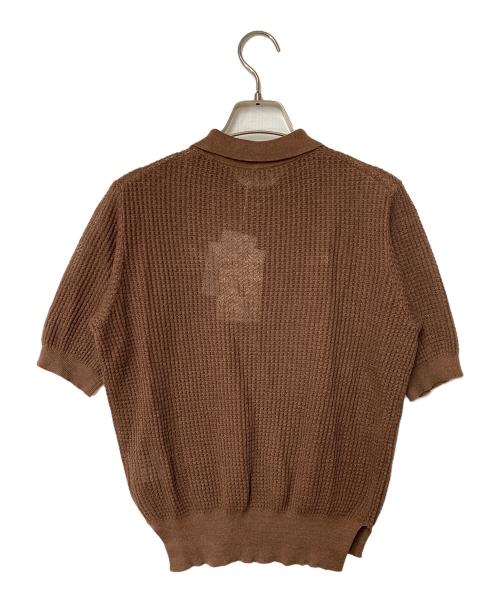IENA LA BOUCLE（イエナ ラ ブークル）IENA LA BOUCLE (イエナ ラ ブークル) Linen ワッフルニットポロシャツ ブラウン サイズ:FREEの古着・服飾アイテム