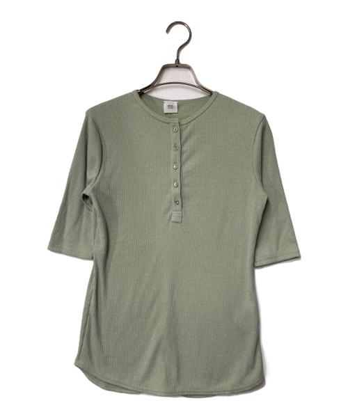 IENA LA BOUCLE（イエナ ラ ブークル）IENA LA BOUCLE (イエナ ラ ブークル) メランジヘンリーネックカットソー グリーン サイズ:Freeの古着・服飾アイテム