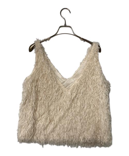 IENA LA BOUCLE（イエナ ラ ブークル）IENA LA BOUCLE (イエナ ラ ブークル) フェザーヤーンベスト ホワイト サイズ:Freeの古着・服飾アイテム