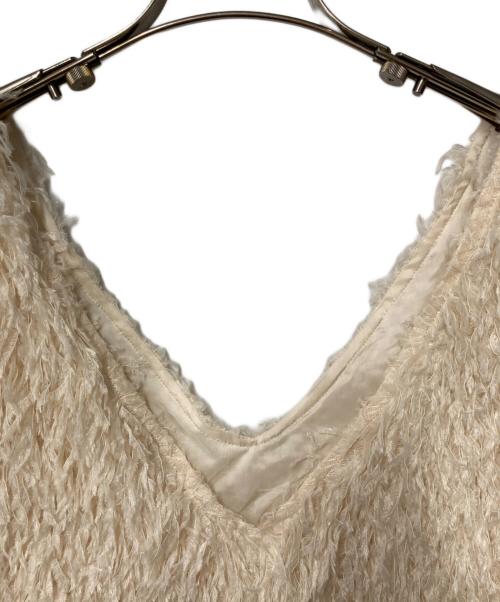 IENA LA BOUCLE（イエナ ラ ブークル）IENA LA BOUCLE (イエナ ラ ブークル) フェザーヤーンベスト ホワイト サイズ:Freeの古着・服飾アイテム