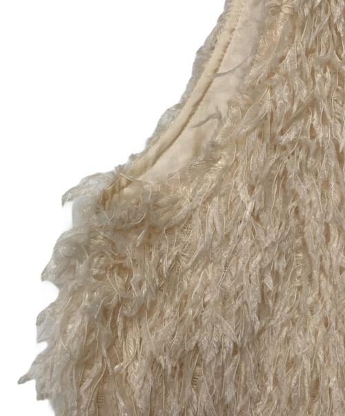 IENA LA BOUCLE（イエナ ラ ブークル）IENA LA BOUCLE (イエナ ラ ブークル) フェザーヤーンベスト ホワイト サイズ:Freeの古着・服飾アイテム